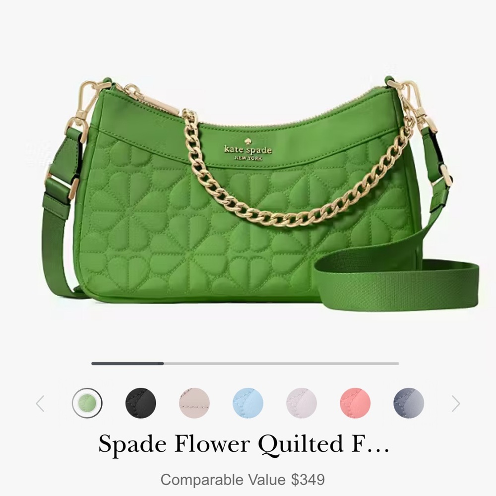 Kate Spade Clover Quilted Green Shoulder Bag